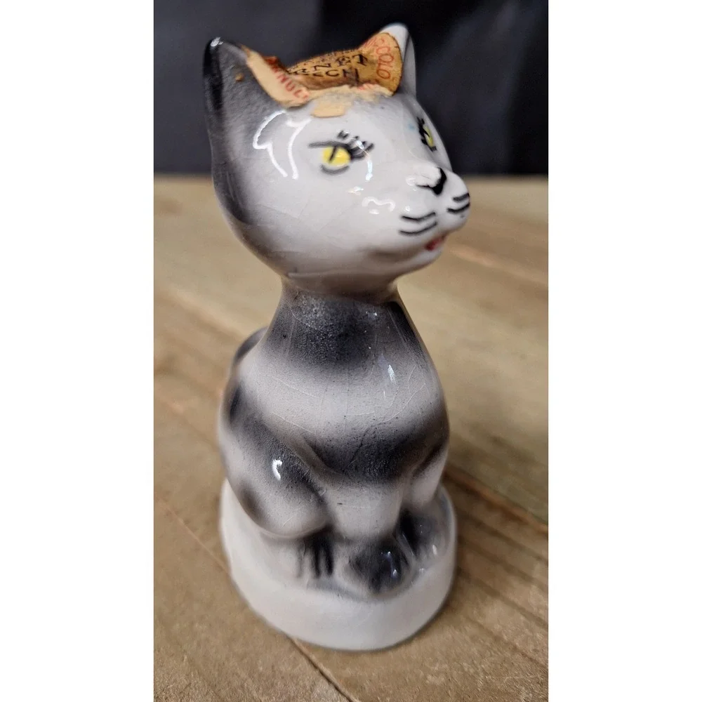 Vintage Grappa Lucia Tosco Liquoristica Ceramic Cat Mini Decanter Italy Firenze